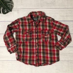 Woolrich Boys Sz5 Red Flannel